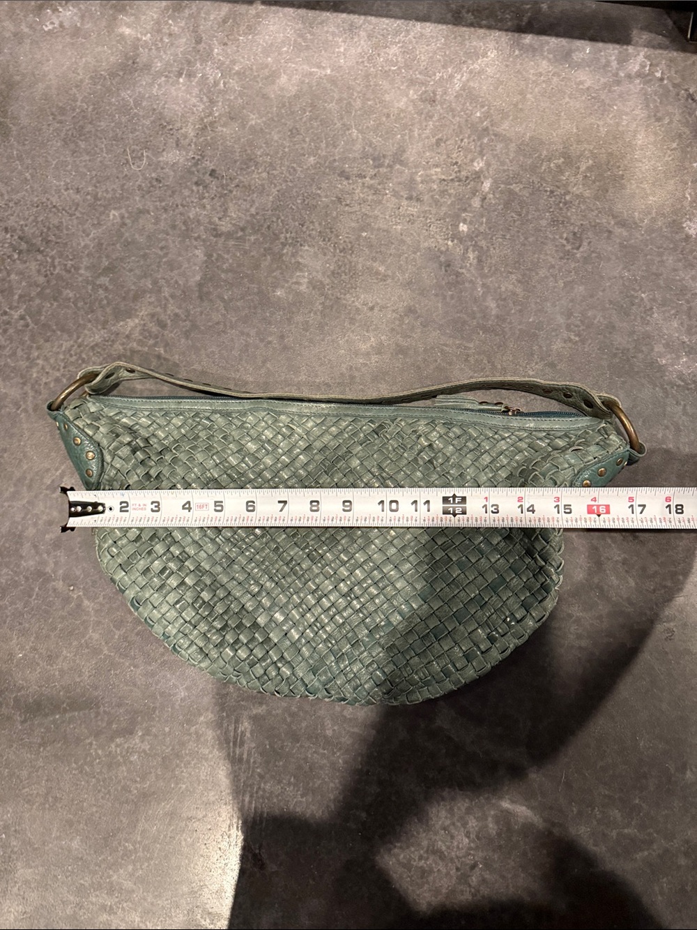 Fossil Woven Leather Shoulder Bag in Light Teal - Picture 10 of 11
